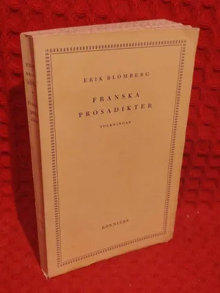 Franska prosadikter tolkningar av Erik Blomberg - omslag