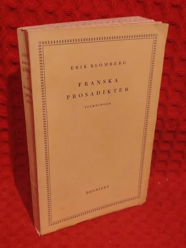 Franska prosadikter tolkningar av Erik Blomberg - omslag
