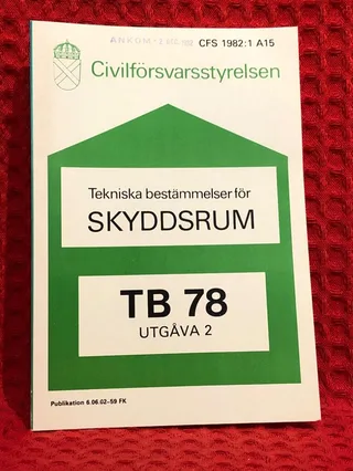 Tekniska bestämmelser för skyddsrum av Civilförsvarstyrelsen - omslag