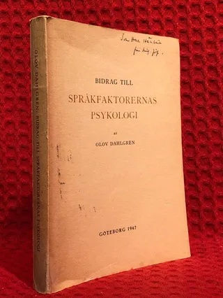 Språkfaktorernas psykologi av Olov Dahlgren - omslag