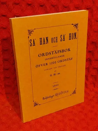 Sa' Han och Sa' Hon. Ordstäfsbok av G. H-m. - omslag