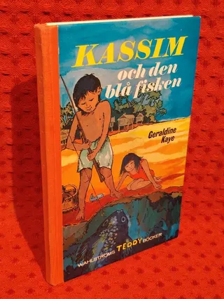 Kassim och den blå fisken av Geraldine Kaye - omslag
