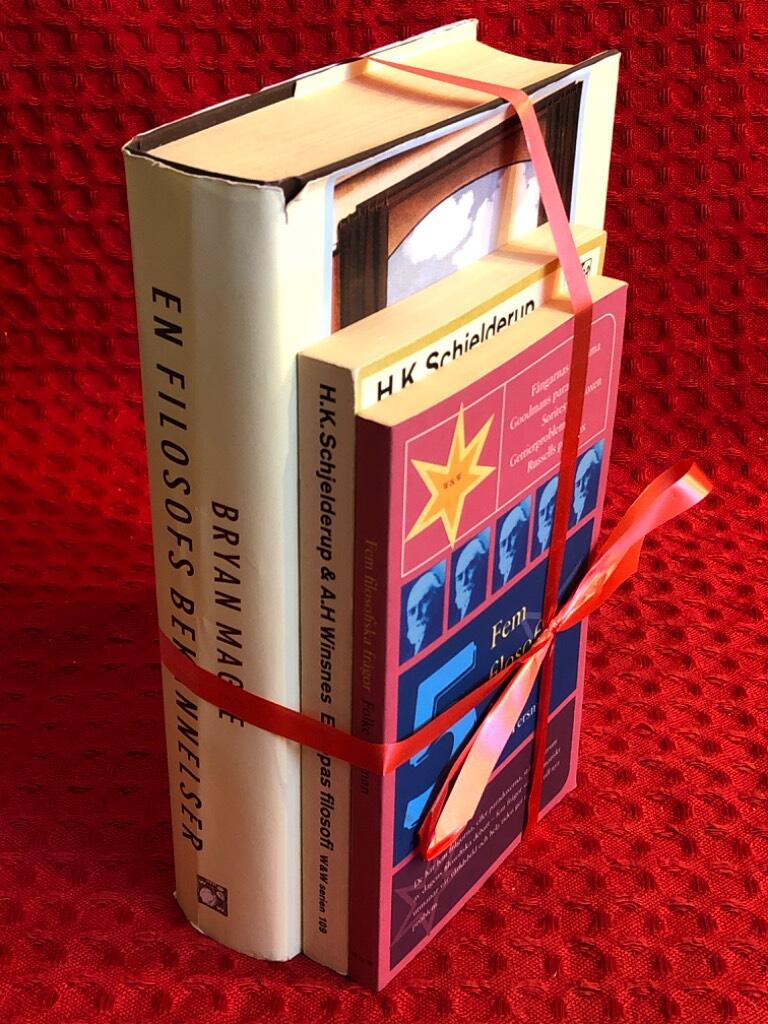 Bokpaket: 3 st böcker om filosofi av H.K. Schjelderup & A.H. Winsnes Bryan Magee - omslag