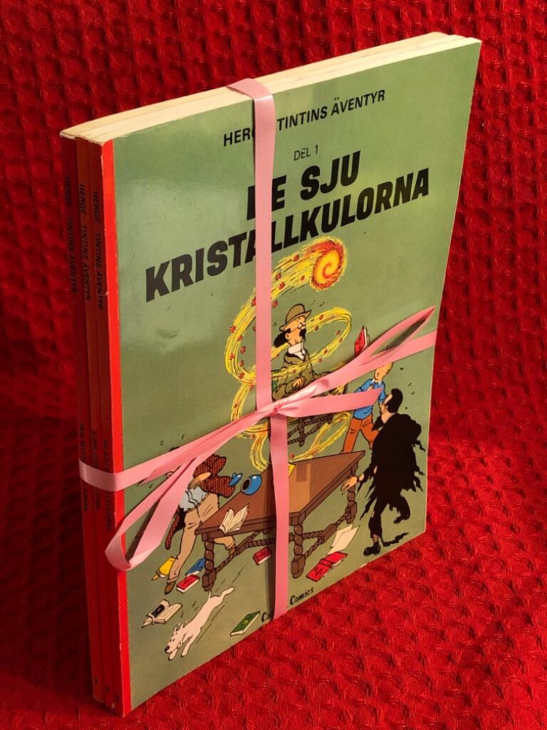 Bokpaket: 3 st om Tintins äventyr av Hergé - omslag