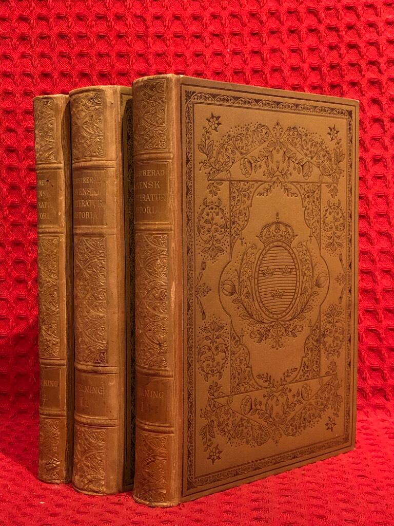 Illustrerad svensk litteraturhistoria 1-3 av Karl Darburg Henrik Schuck - omslag