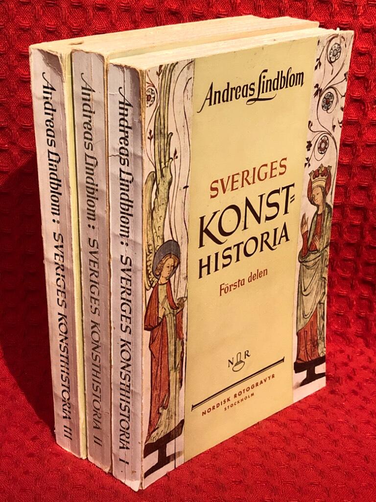 Sveriges konsthistoria från forntid till nutid del 1-3 av Andreas Lindblom - omslag