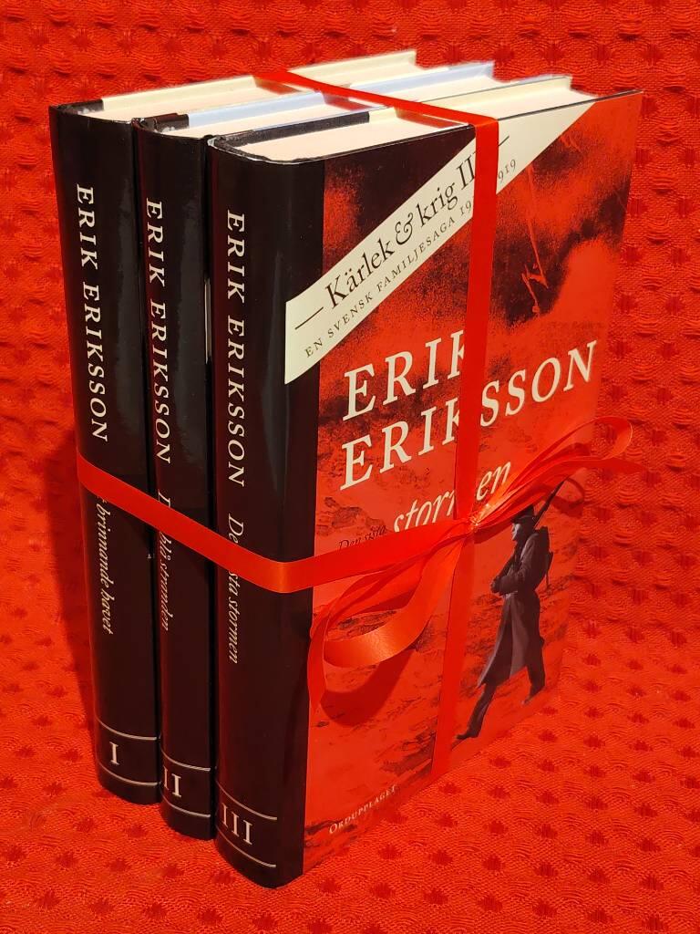 Bokpaket: kärlek & krig 1,2,3 av Erik Eriksson - omslag